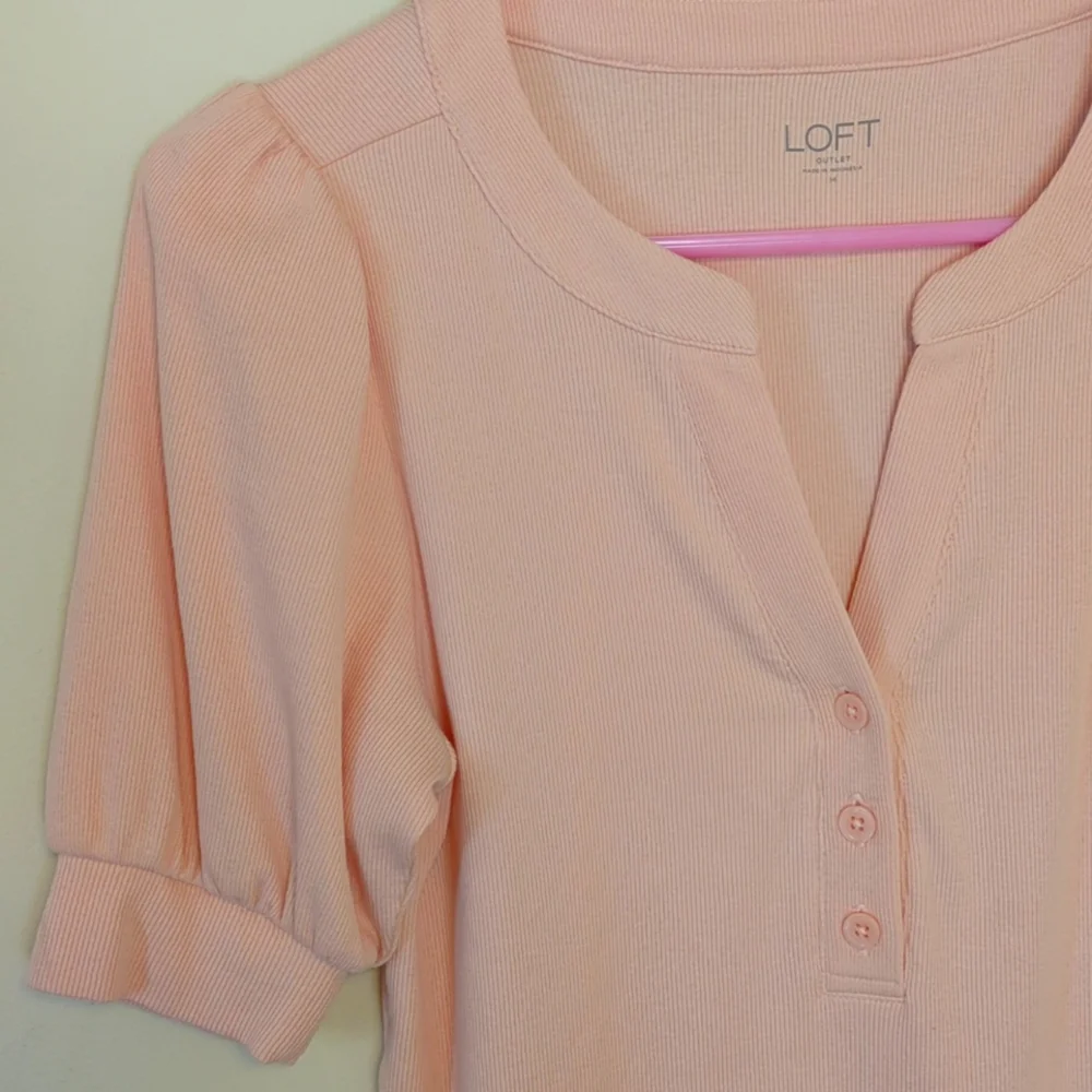 Loft Ribbed Henley Blouse - Picture 5 of 6